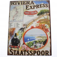 Plaques murales métal déco Riviera Express 24 x 32 m